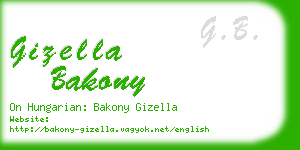 gizella bakony business card